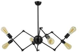 Lampa wisząca na ozdobne żarówki 6767/6 BLACK z serii SPIDER - Lampy sufitowe - miniaturka - grafika 1