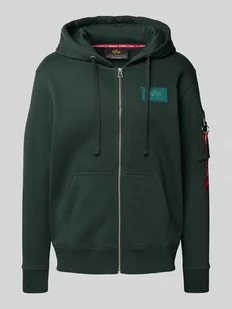 Bluza rozpinana z naszywką z logo i kieszenią kangurką - Bluzy męskie - miniaturka - grafika 1