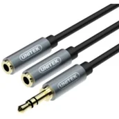 Kable - Unitek KABEL MiniJack 3,5mm M 2x 3,5mm F Y-C956ABK - miniaturka - grafika 1