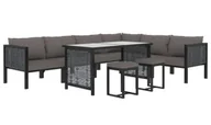Meble ogrodowe - 9-częściowy zestaw ogrodowy antracytowy B5-M27 - miniaturka - grafika 1