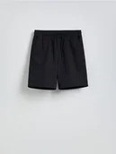 Spodenki męskie - Reserved - Szorty jogger z wiązaniem - czarny - miniaturka - grafika 1