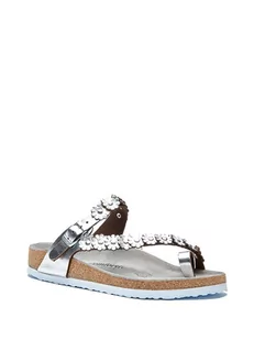 Comfortfusse Skórzane japonki w kolorze srebrnym - Klapki i japonki damskie - miniaturka - grafika 1