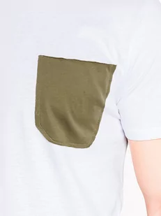 T-shirt męski bez nadruku - biały S963 - Koszulki męskie - miniaturka - grafika 3