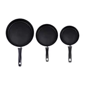 Zestawy garnków i patelni - Zestaw patelni MG Home Verso, 3 elementy, non-stick, czarne - miniaturka - grafika 1