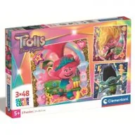 Puzzle - Puzzle 3x48 el. Super Kolor Trolls 3 Clementoni - miniaturka - grafika 1