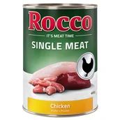 Mokra karma dla psów - 10 + 2 gratis! Rocco Single Meat, 12 x 400 g - Kurczak - miniaturka - grafika 1