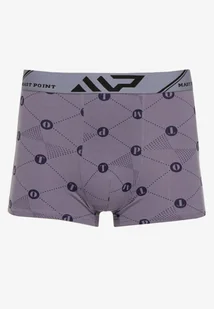 Jasnoniebieskie Bawełniane Majtki Bokserki z Ozdobnym Napisem i Szeroką Gumką Velsea - Majtki męskie - miniaturka - grafika 1