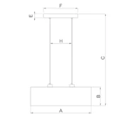 Lampy sufitowe - Żyrandol Zaragoza czarny/złoty 1-punktowy owalny - miniaturka - grafika 1