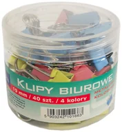 Spinacze i klipsy do papieru - Tetis Klipy kolorowe 19mm 40szt. GK002-B - miniaturka - grafika 1