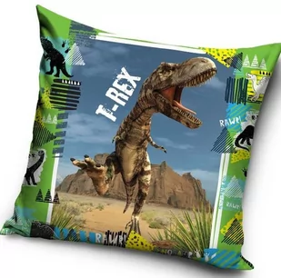 Carbotex Poszewka na poduszkę 40x40 Trex dinozaur T-rex TREX203004-posz_20220425211926 - Poszewki na poduszki - miniaturka - grafika 1