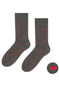 Steven 136 084 serduszka grafit skarpety męskie - Skarpetki męskie - miniaturka - grafika 1