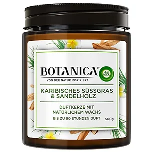 Botanica by Air Wick Świeca zapachowa – zapach: słodka trawa i drzewo sandałowe – zrównoważona produkcja z naturalnych składników – 500 g świeca w słoiku, 3185467, brązowa - Świece - miniaturka - grafika 1