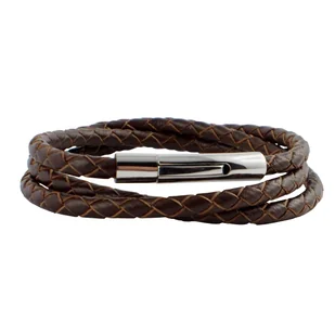 König Design skórzany naszyjnik skórzany pasek skórzana bransoletka 6 mm męski naszyjnik 17 cm - 100 cm pleciony, długość: 95 centymetrów, kolor: brązowy - Naszyjniki męskie - miniaturka - grafika 1