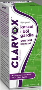 Clarvox syrop na kaszel i ból gardła 200 ml - Przeziębienie i grypa - miniaturka - grafika 1