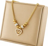 Naszyjniki - Złoty Naszyjnik Pozłacany 18K Boho Damski Stal chirurgiczna 316L Celebrytka - miniaturka - grafika 1