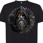 Koszulki męskie - Koszulka męska z nadrukiem wiking kruki tshirt czarna 2XL DEYORA - miniaturka - grafika 1