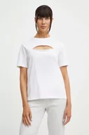 Koszulki sportowe damskie - Champion t-shirt bawełniany damski kolor biały 117348 - miniaturka - grafika 1