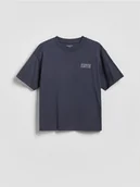 Koszulki dla chłopców - Reserved - Bawełniany t-shirt - granatowy - miniaturka - grafika 1