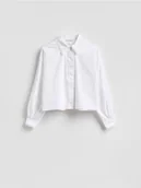 Koszule damskie - Reserved - Koszula z bawełną - biały - miniaturka - grafika 1