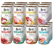 Mokra karma dla psów - BRIT PATE & MEAT SALMON Mix  24x400g 8 Smaków - miniaturka - grafika 1