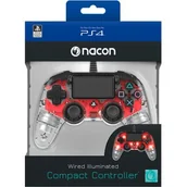 Kontrolery do Playstation - NACON Kontroler NACON Compact Controller Świecący Czerwony - miniaturka - grafika 1