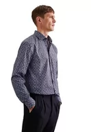Koszule męskie - Seidensticker Męska koszula z długim rękawem Regular Fit, granatowy, 44 - miniaturka - grafika 1