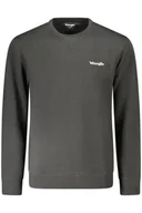 Bluzy męskie - WRANGLER MĘSKA BLUZA Z ROZPINANYM NA ZAMEK CZARNA - miniaturka - grafika 1