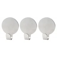 Wieszaki i stojaki - Fackelmann 61340 haczyki do przyklejenia wykonana ze stali nierdzewnej, okrągły, 3 sztuki, srebrny, 3,7 x 3 x 3 cm 61340 - miniaturka - grafika 1