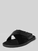 Sandały męskie - Klapki skórzane z napisem z logo model ‘Derek’ - miniaturka - grafika 1