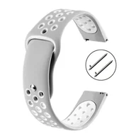 Akcesoria do smartwatchy - PASEK DO ZEGARKA 22MM – SILIKONOWY – szaro-biały - miniaturka - grafika 1