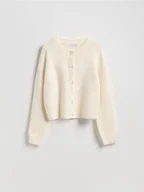 Swetry damskie - Reserved - Kardigan z dekoracyjnymi guzikami - złamana biel - miniaturka - grafika 1