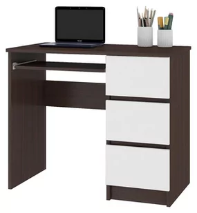 Akord Fabryka mebli BIURKO KOMPUTEROWE A-6 WENGE / BIAŁE PRAWE - Biurka - miniaturka - grafika 1
