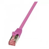 Patchcordy - LogiLink Kabel sieciowy CQ2039S CAT 6 S/FTP AWG 27/7 RJ45 1 m Różowy - miniaturka - grafika 1