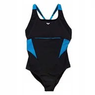 Stroje kąpielowe - Strój Kąpielowy Jednoczęściowy Arena Vivien Light Cross Back Czarny R. 48 - miniaturka - grafika 1
