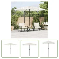 Parasole ogrodowe - The Living Store Parasol ogrodowy na stalowym słupku - biały - 300x200x250 cm - Parasol Ogrodowy - miniaturka - grafika 1