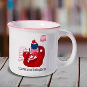 Kubki - Kubek emaliowany z nadrukiem - Czas na książkę - miniaturka - grafika 1