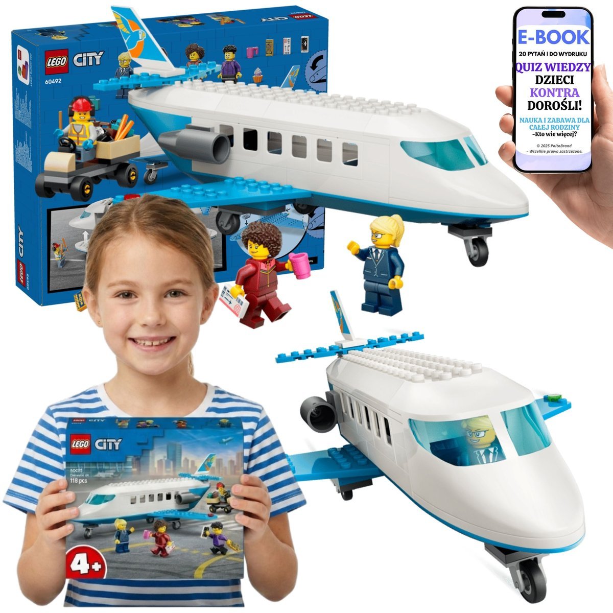 LEGO City Samolot Pasażerski Prezent Dla Dziecka (60492) + E-BOOK-2
