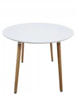 Stoły - Nowoczesny Skandynawski Biały Okrągły Stół 80 cm do Salonu Jadalni Kuchni - miniaturka - grafika 1