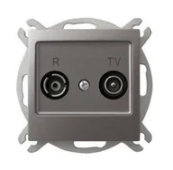 Gniazdka elektryczne - Ospel Gniazdo ścienne IMPRESJA MODUŁ RTV przelotowe 10 dB tytan GPA-10YP/m/23 - miniaturka - grafika 1