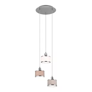 Beżowa/srebrna lampa wisząca z tekstylnym kloszem ø 29 cm Kaprun – Trio - Lampy sufitowe - miniaturka - grafika 1