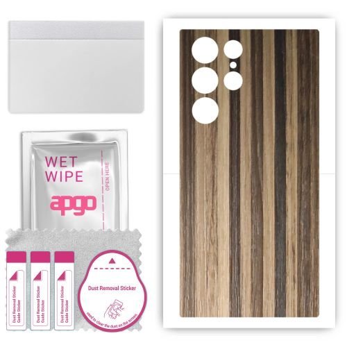 folia naklejka skórka strukturalna na TYŁ do Samsung Galaxy S24 Ultra - Drewno Paski Mix - apgo SKINS