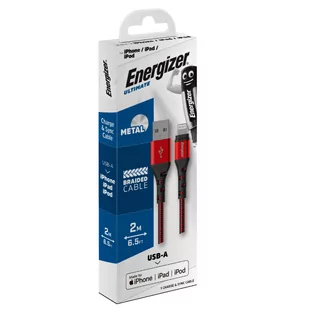 Energizer Ultimate - Kabel połączeniowy USB-A do Lightning certyfikat MFi 2m (Czerwony) - Pozostałe akcesoria do telefonów - miniaturka - grafika 4