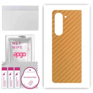 Szkła hartowane na telefon - Folia naklejka skórka strukturalna na TYŁ do Samsung Galaxy Z Fold5 -  Carbon Złoty - apgo SKINS - miniaturka - grafika 1