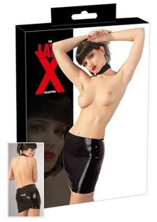 Odzież erotyczna - Lateksowa mini spódniczka czarna XL - grafika 1