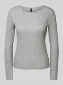 Bluzki damskie - Bluzka z długim rękawem o kroju regular fit z czystej bawełny model ‘LISA’ - miniaturka - grafika 1