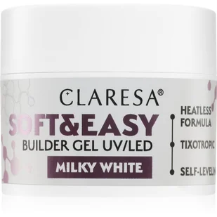Claresa żel budujący Soft&Easy gel milk white 12g - Żele do paznokci - miniaturka - grafika 1