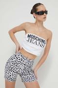 Koszulki sportowe damskie - Moschino Jeans top damski kolor biały cold shoulder - miniaturka - grafika 1