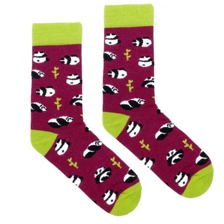 Skarpetki z bawełny organicznej - Figlarne Pandy - KABAK 36-41