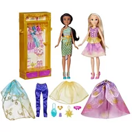 Lalki dla dziewczynek - Hasbro Disney Zestaw Szafa z ubraniami + Lalki Jasmine i Roszpunka F5066 - miniaturka - grafika 1