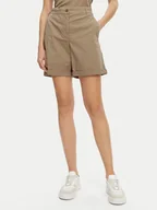 Spodenki damskie - Tommy Hilfiger Szorty materiałowe WW0WW42457 Beżowy Regular Fit - miniaturka - grafika 1
